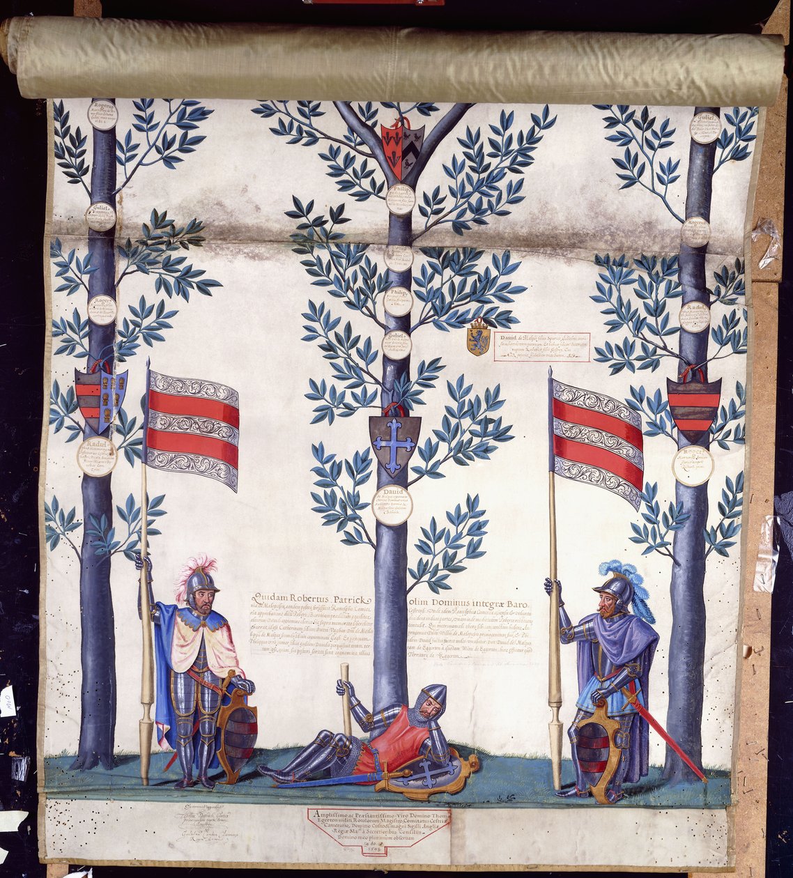 Rotolo di Armi e Genealogia della Famiglia Egerton da English School