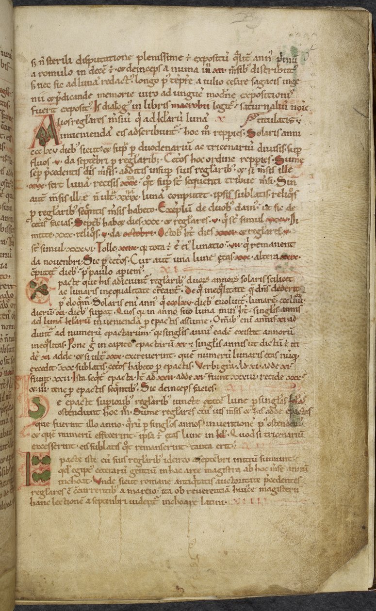 Iniziale e disegni marginali, Computus, Helperic di Auxerre da English School