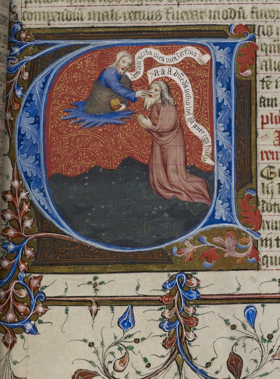 Royal MS 1 E IX, f.193 Geremia ispirato da Dio da English School