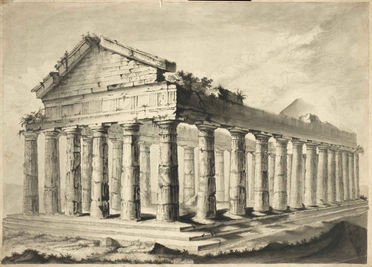 Tempio greco in rovina da English School
