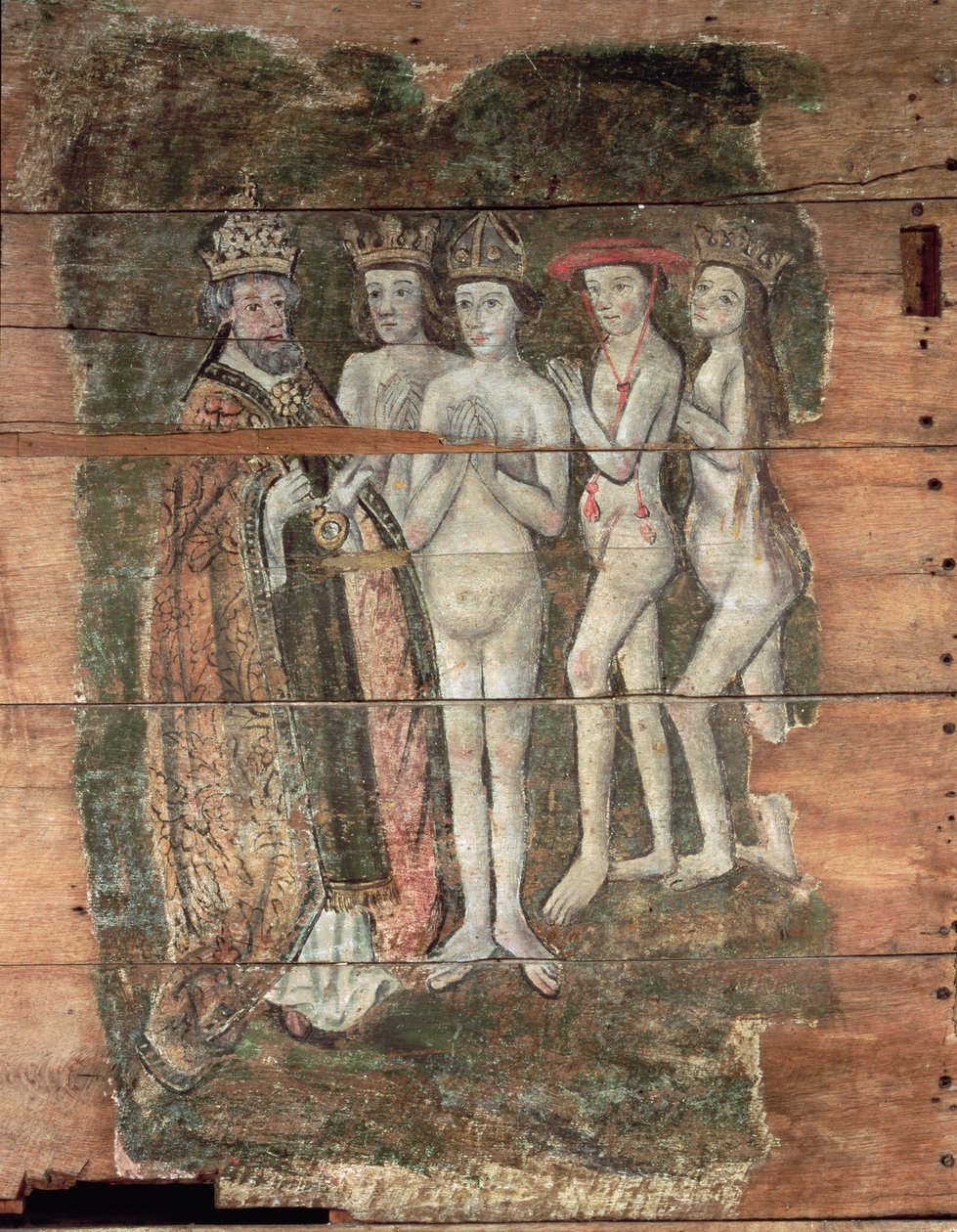 San Pietro che riceve la nobiltà, dal Wenhaston Doom, c.1500-20 da English School