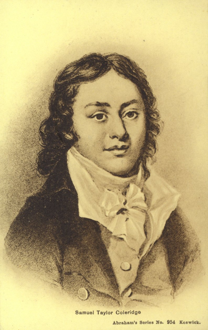 Samuel Taylor Coleridge (1772-1834), poeta inglese (litografia) da English School
