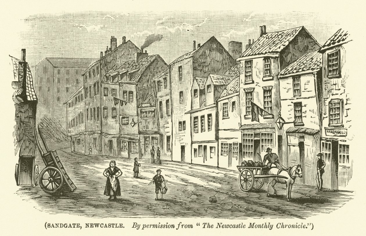 Sandgate, Newcastle (incisione) da English School