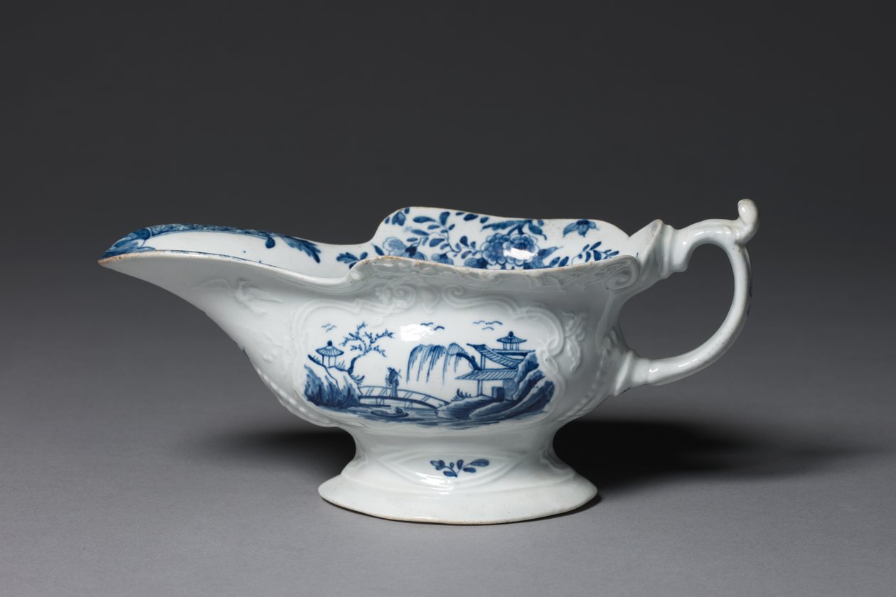 Salsiera, possibilmente fabbricata dalla Fabbrica di Porcellana di Worcester o dalla Fabbrica di Porcellana di Bristol, c.1752 da English School