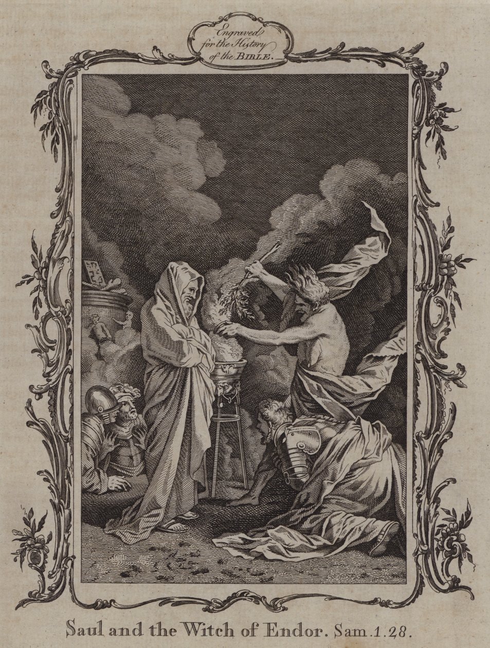 Saul e la strega di Endor (incisione) da English School