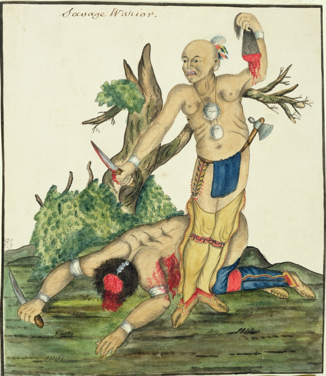 Guerriero selvaggio, c.1800 da English School