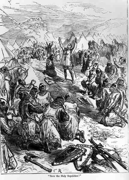 Salva il Santo Sepolcro, Riccardo I (1157-99) prima della battaglia di Arsuf, luglio 1191 da English School