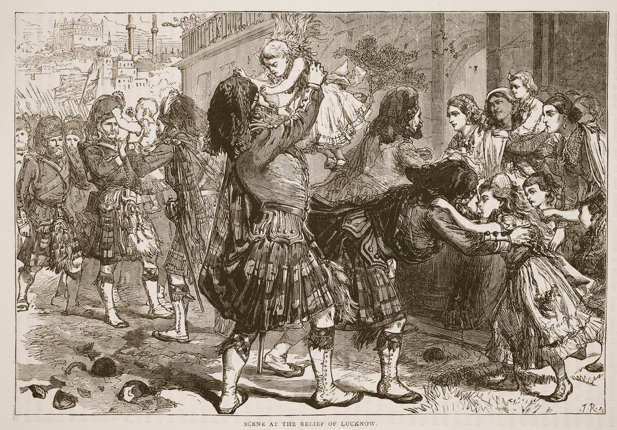 Scena al Soccorso di Lucknow, illustrazione da Cassells Illustrated History of England da English School