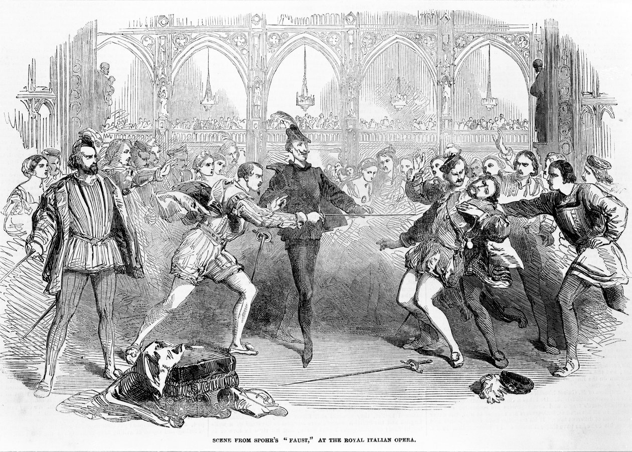 Scena dal Faust di Spohr alla Royal Italian Opera, 1852 da English School