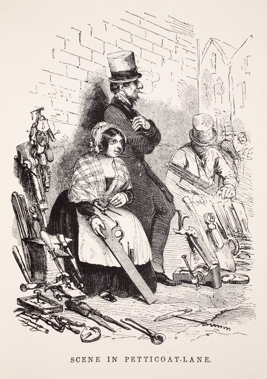 Scena in Petticoat-Lane, illustrazione da London Labour and London Poor di Henry Mayhew, pub. 1862 da English School