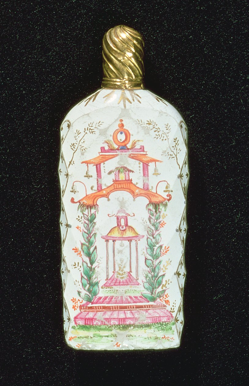 Boccetta di profumo decorata con una pagoda da English School