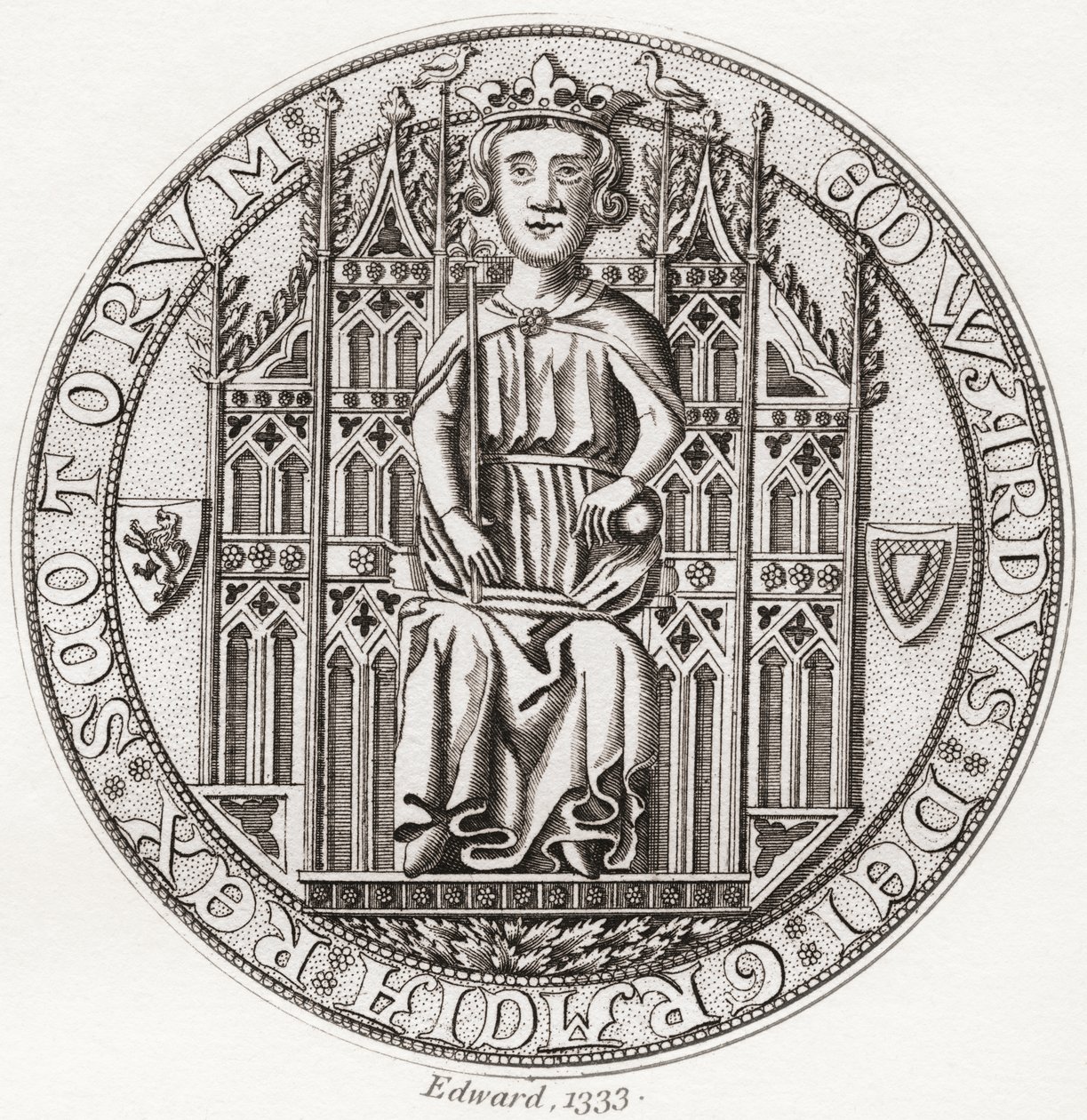 Sigillo di Edward Balliol, c. 1283-1367 da English School