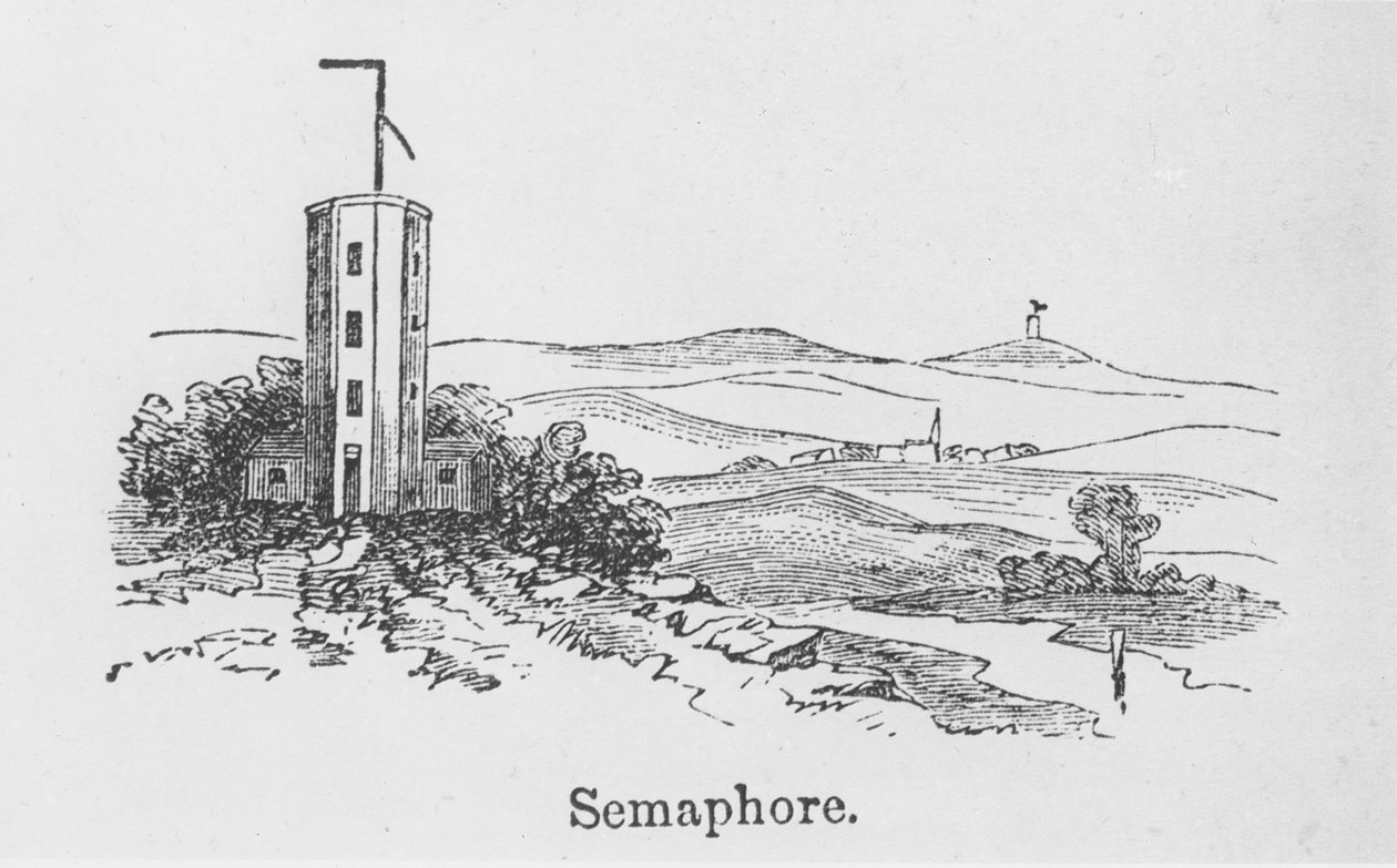 Torre del telegrafo, c.1840 da English School