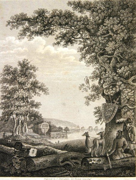 Costruttori di navi nella New Forest, inciso da C. Sheringham per Percival Lewis da English School