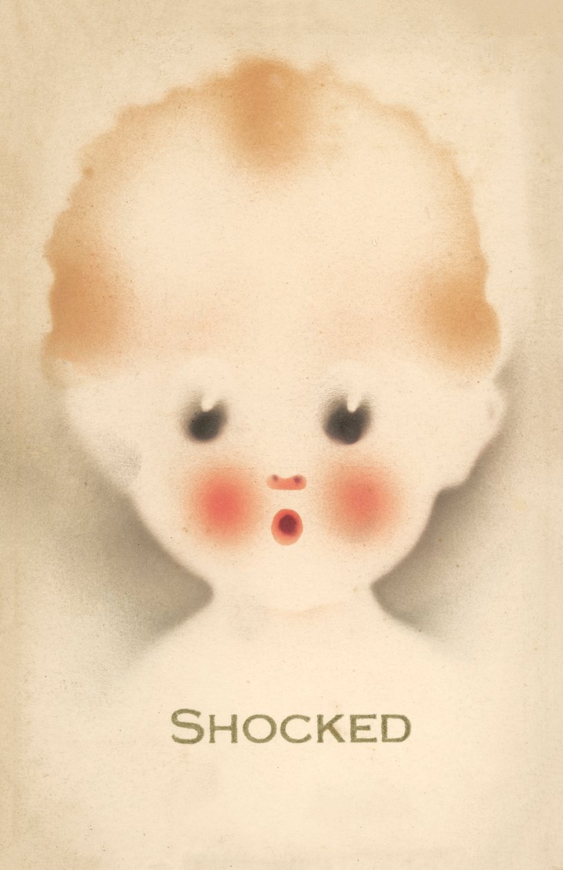 Bambino scioccato (litografia a colori) da English School