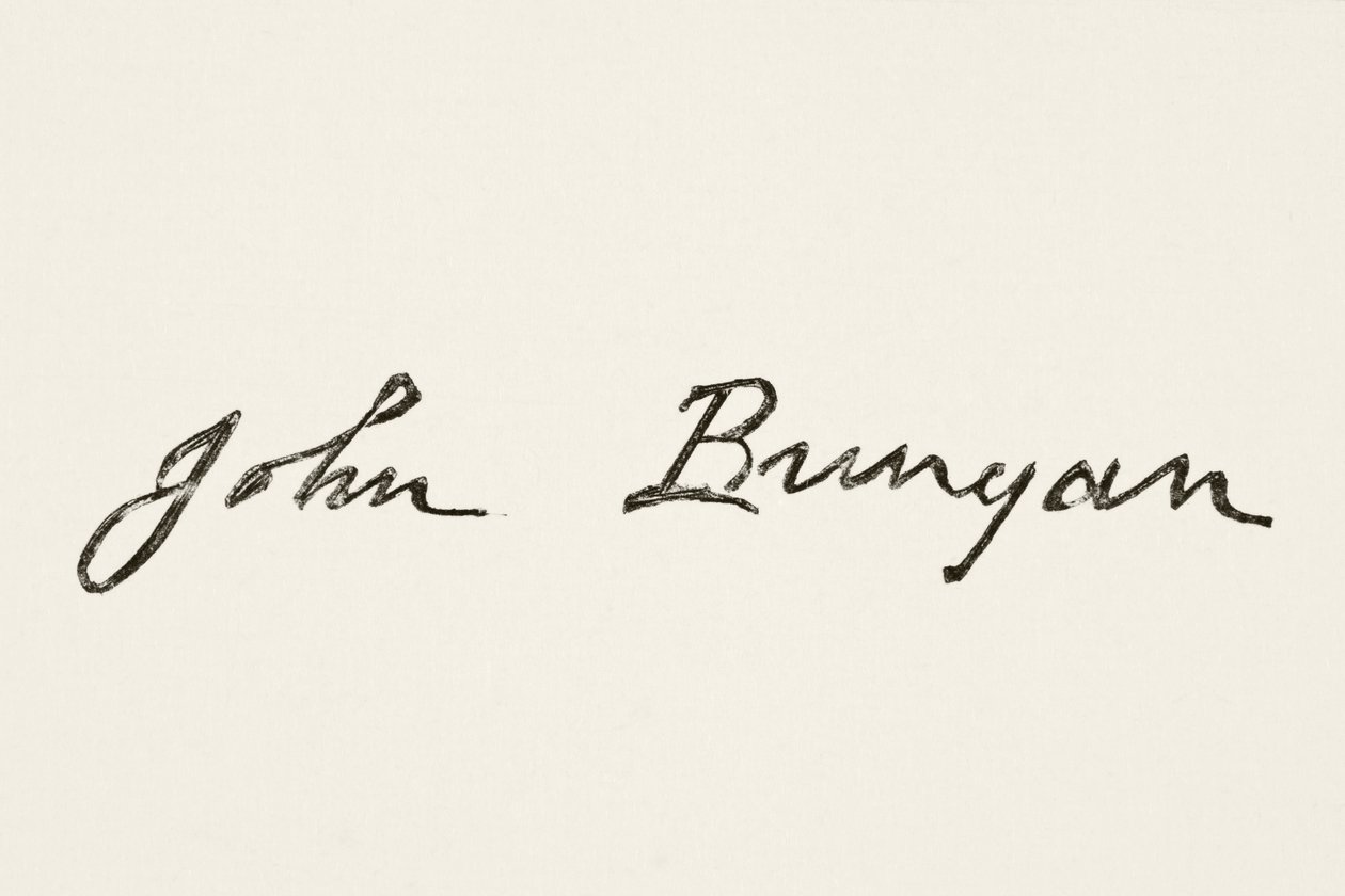 Firma di John Bunyan, da The National and Domestic History of England di William Hickman Smith Aubrey (1858-1916) pubblicato a Londra, c.1890 da English School