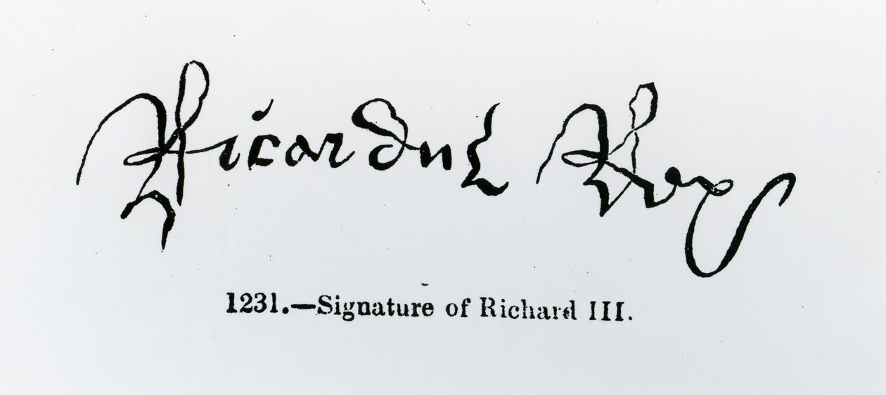 Firma di Riccardo III (1452-85) da English School