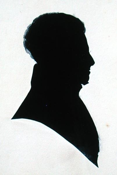 Silhouette di GB, dal taccuino di Michael Faraday da English School