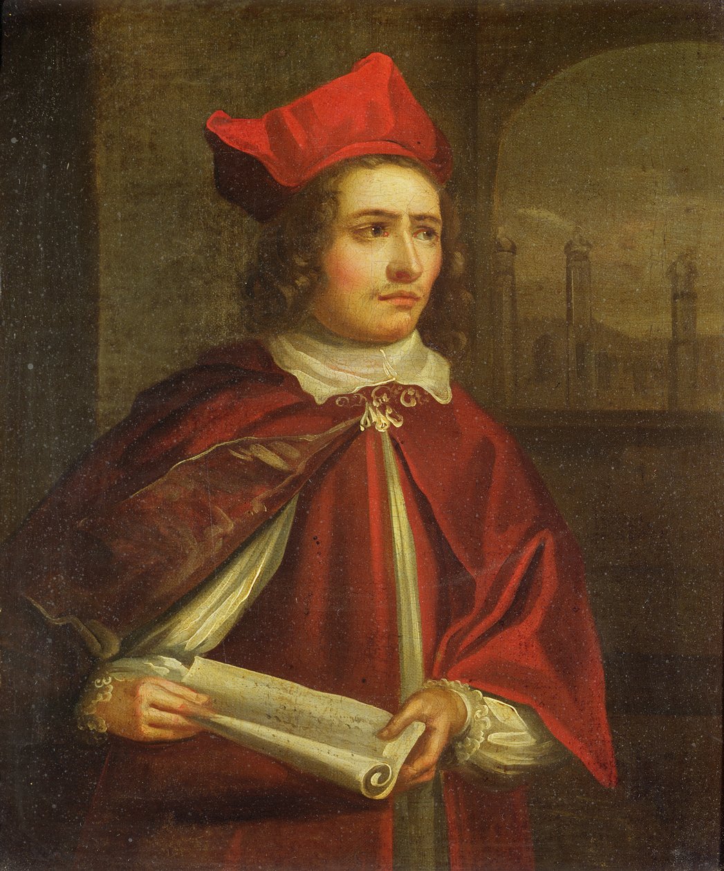 Sir Augustus Harris (1851-96) come Cardinale Wolsey da English School