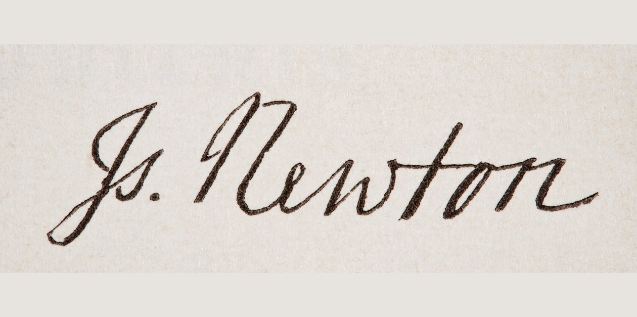 Firma di Sir Isaac Newton, da 