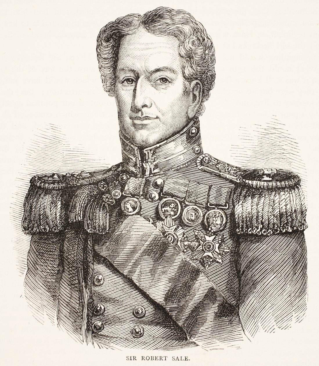 Sir Robert Sale, illustrazione da Cassells Illustrated History of England da English School