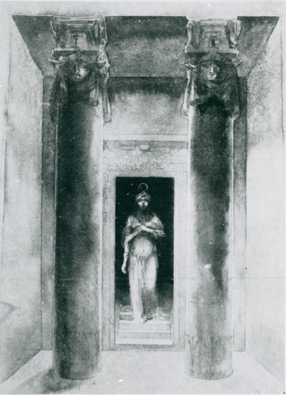 Schizzo di Moina Mathers (1865-1928) nel ruolo della Somma Sacerdotessa Anari, che esegue i Riti di Iside, Parigi, 1899 da English School