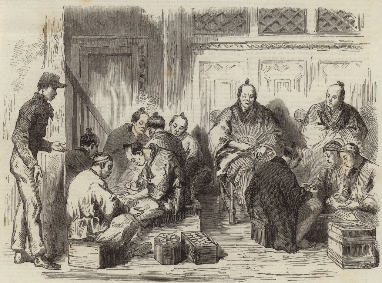 Schizzi in Giappone (incisione) da English School