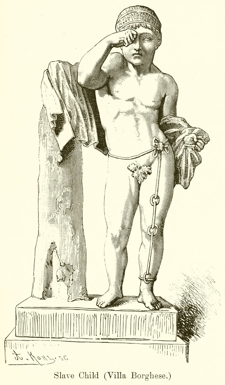 Schiavo bambino (Villa Borghese) (incisione) da English School