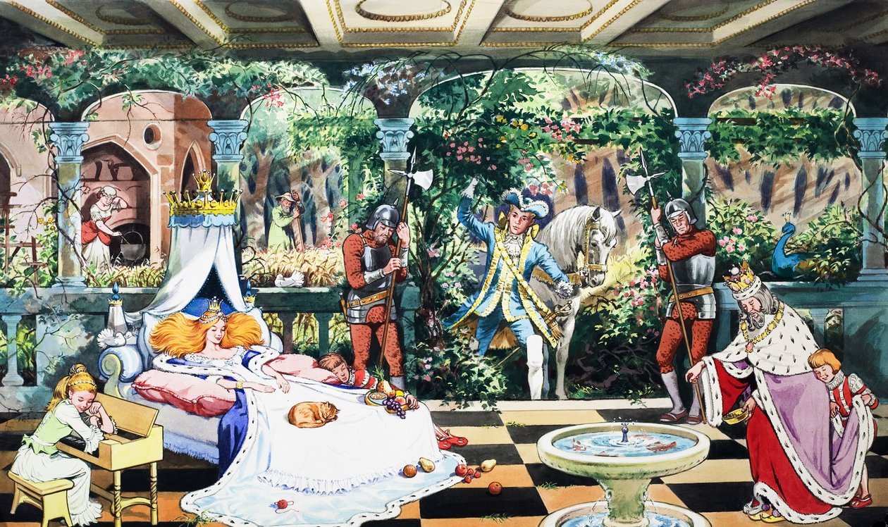 La bella addormentata (guazzo su carta) da English School