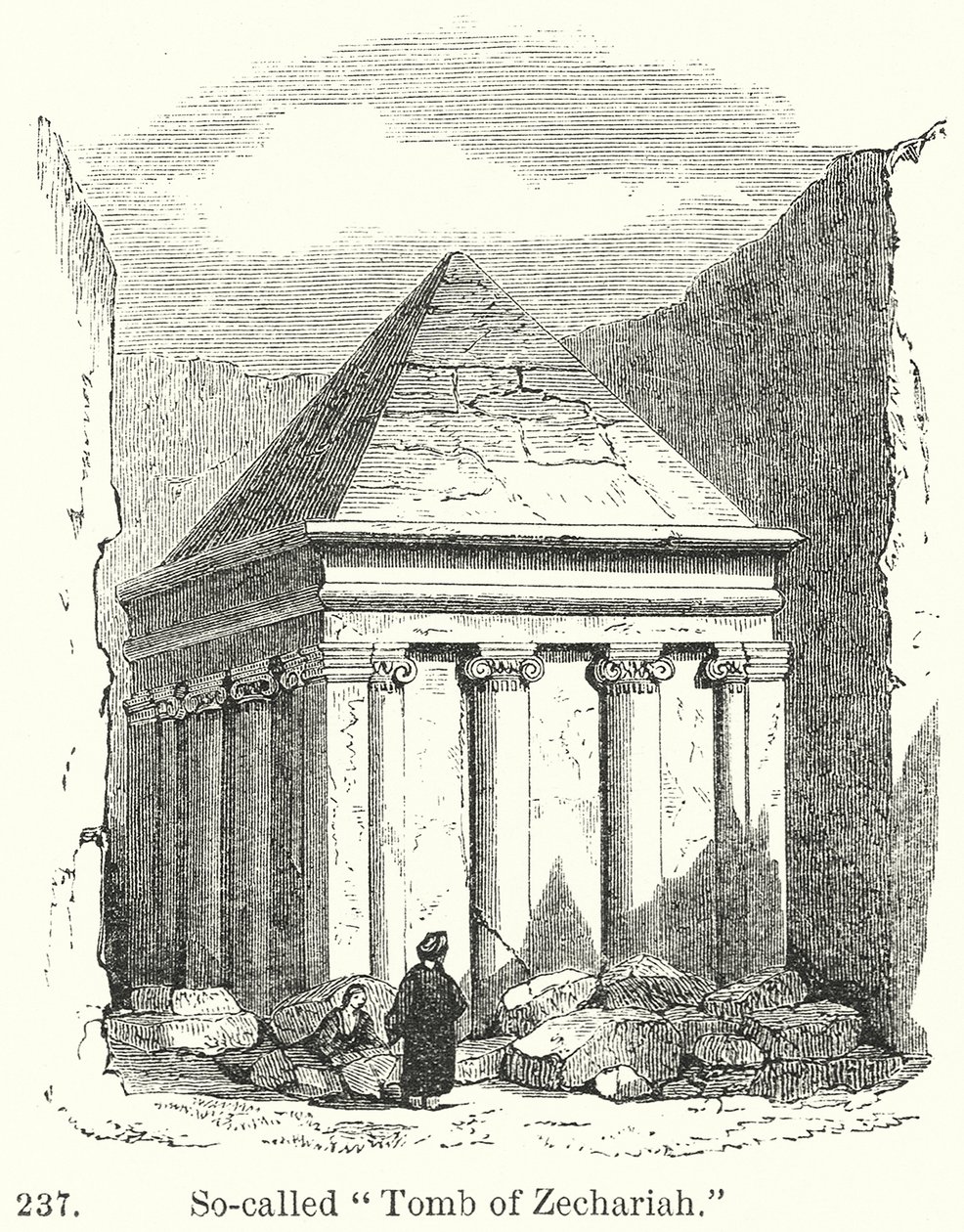 La cosiddetta "Tomba di Zaccaria" (incisione) da English School