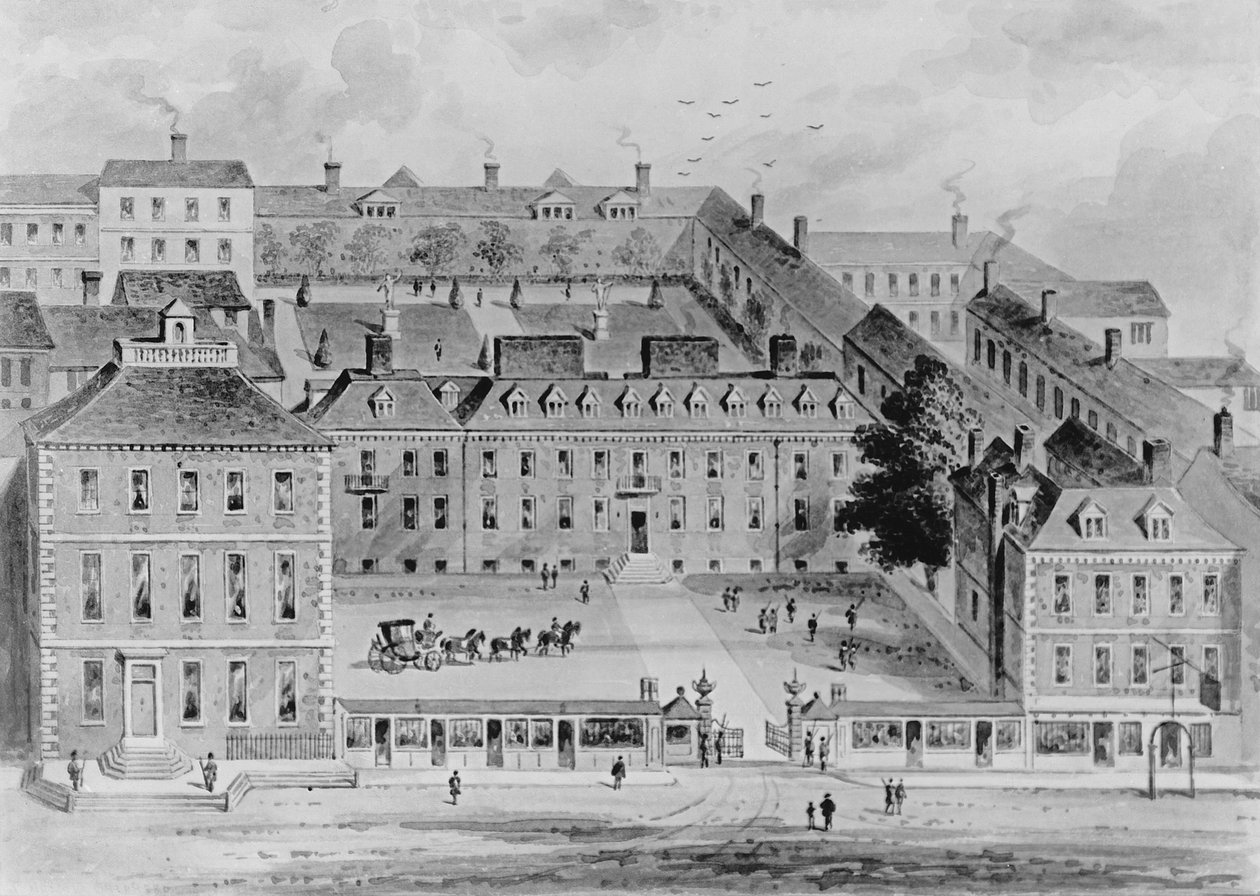 Fronte sud di Leicester House, c.1720 da English School