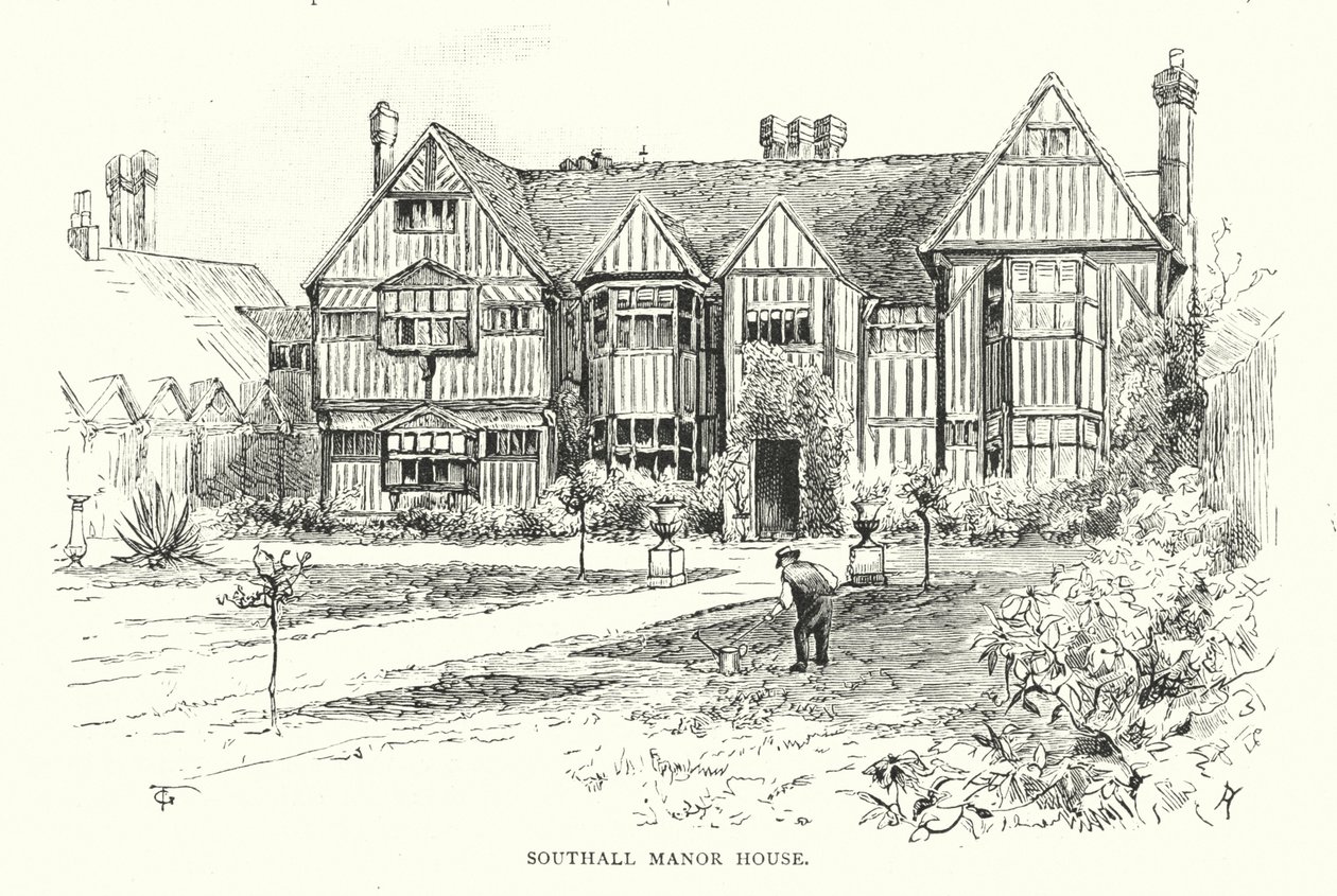 Southall Manor House (incisione) da English School