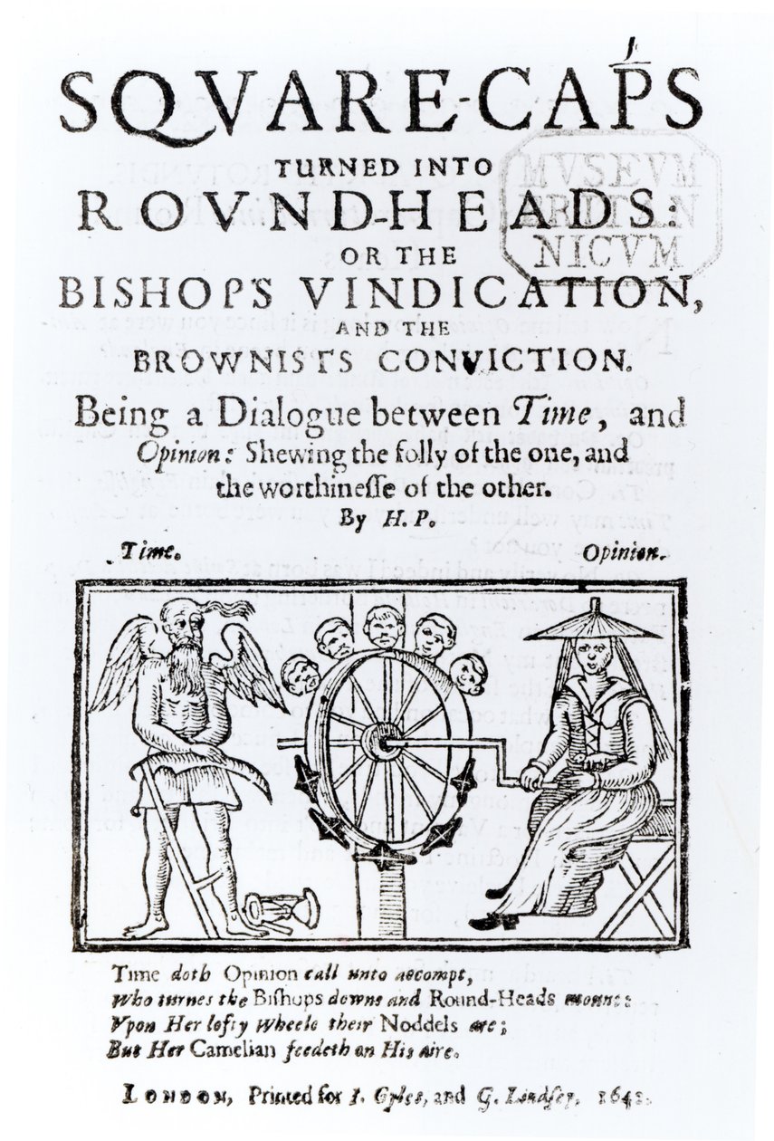 Square-Caps trasformati in Round Heads, 1642 da English School