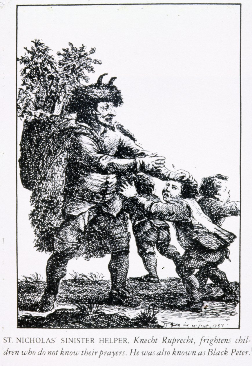 Aiutante sinistro di San Nicola: Knecht Ruprecht, 1784 da English School