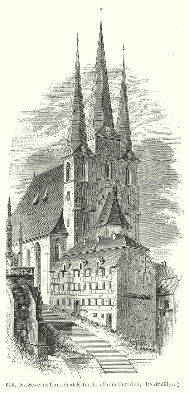 Chiesa di San Severo a Erfurth (incisione) da English School