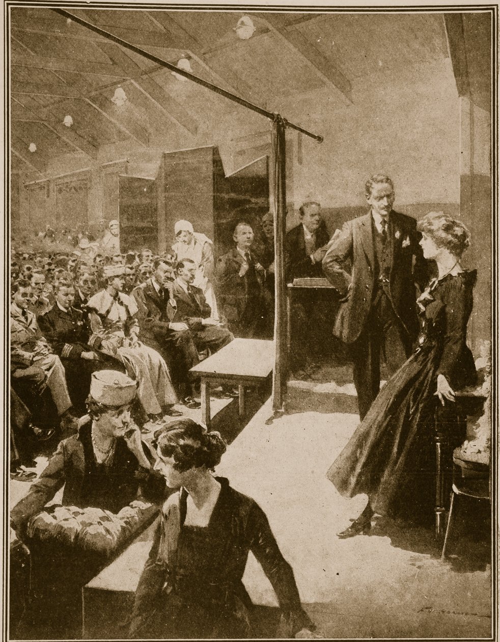 Spettacolo teatrale per soldati accecati dalla guerra, 1914-19 da English School