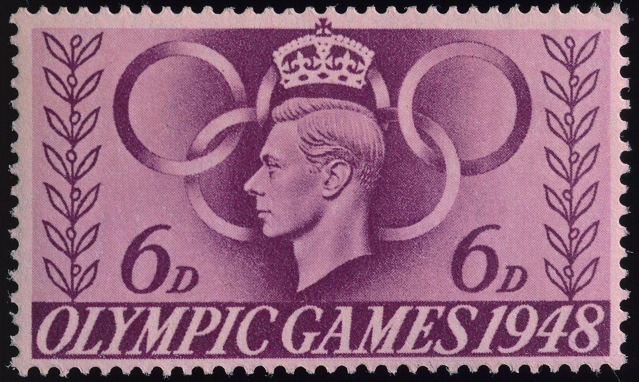 Francobollo commemorativo delle Olimpiadi di Londra 1948 da English School