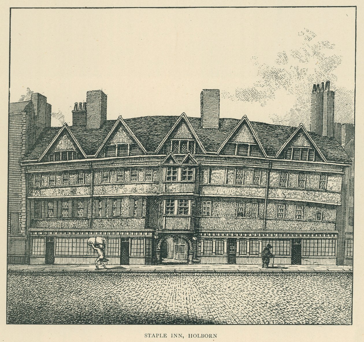 Staple Inn, Holborn (litografia) da English School