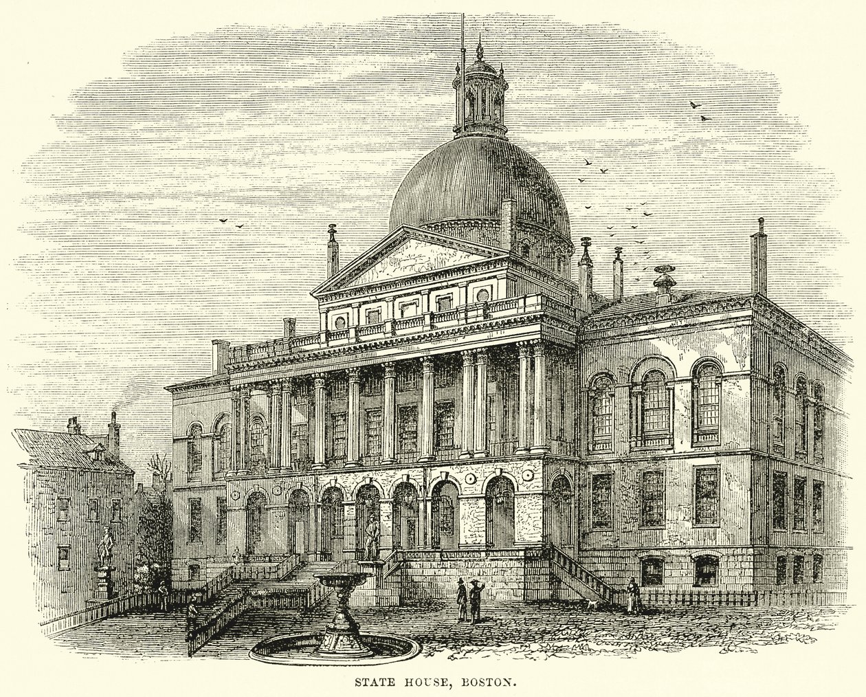 State House, Boston (incisione) da English School