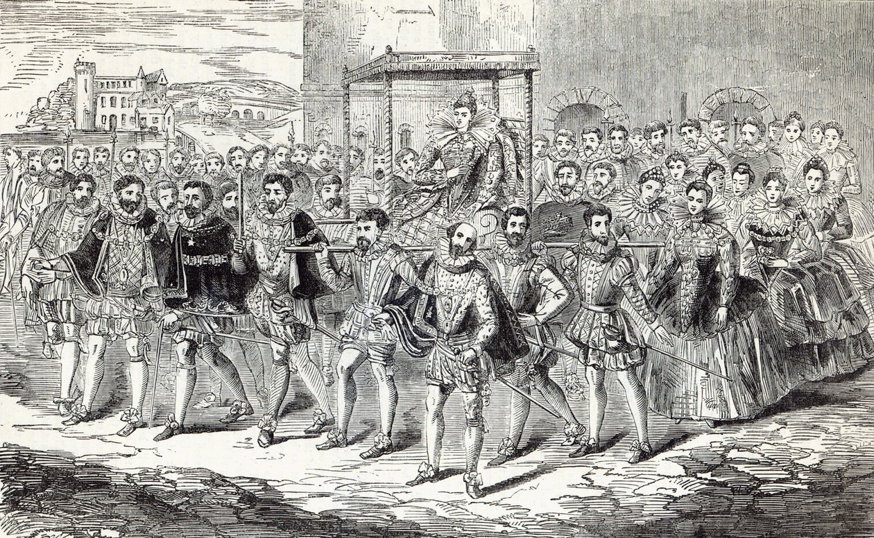 Progresso di stato della Regina Elisabetta, illustrazione da 