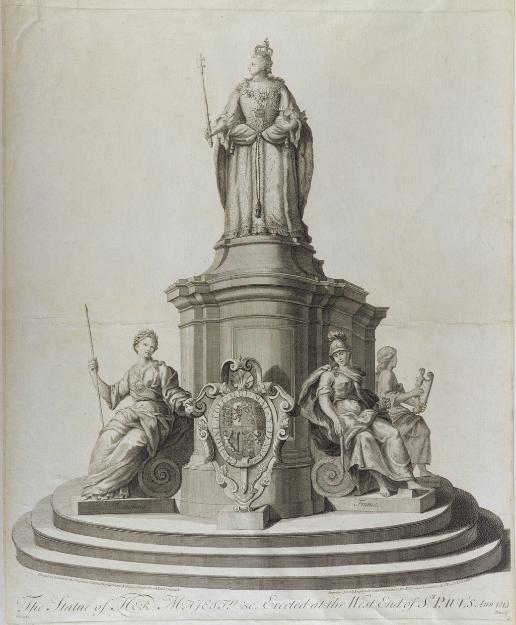 Statua della Regina Anna (1665-1714), pubblicata 1713 da English School