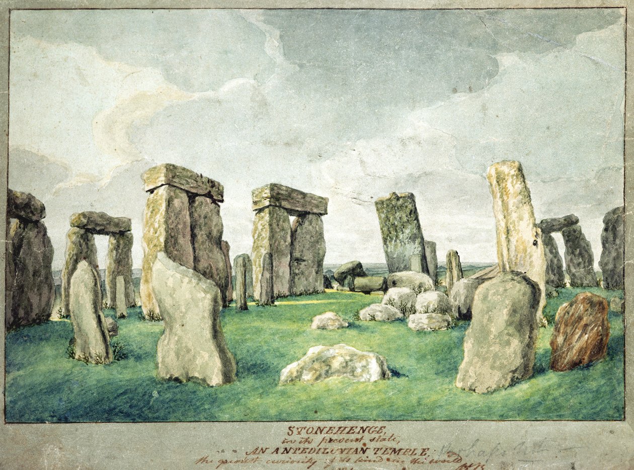 Stonehenge nel suo Stato Attuale, un Tempio Anpediluniano, 1821 da English School