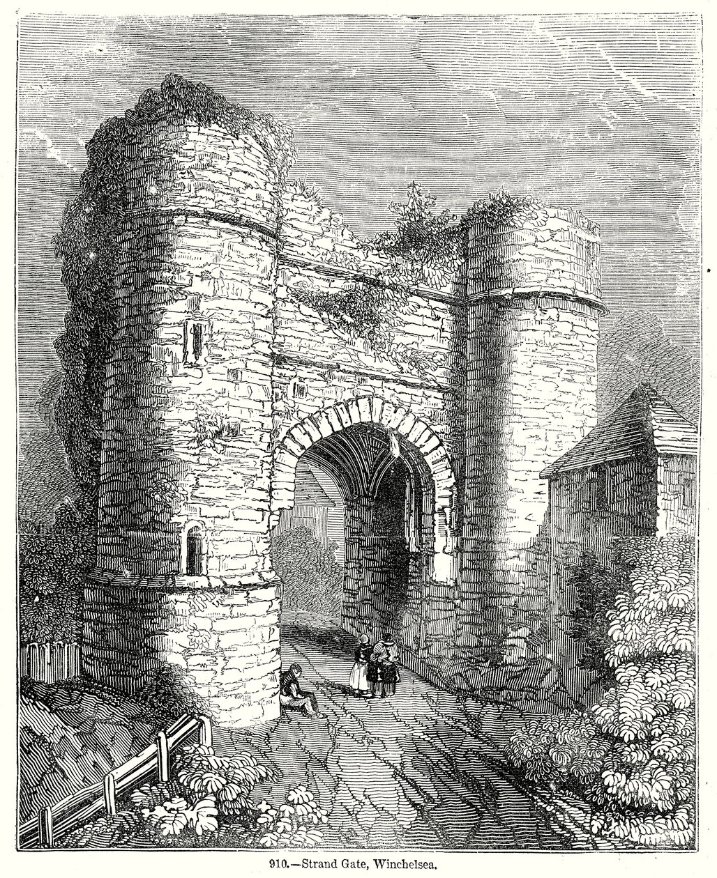 Strand Gate, Winchelsea (incisione) da English School
