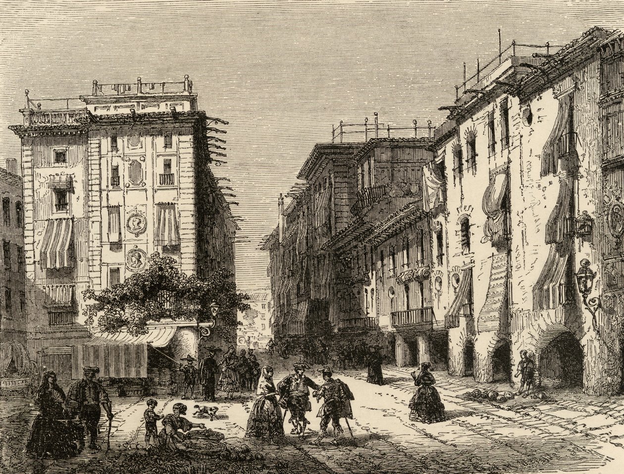 Strada a Barcellona, illustrazione da 