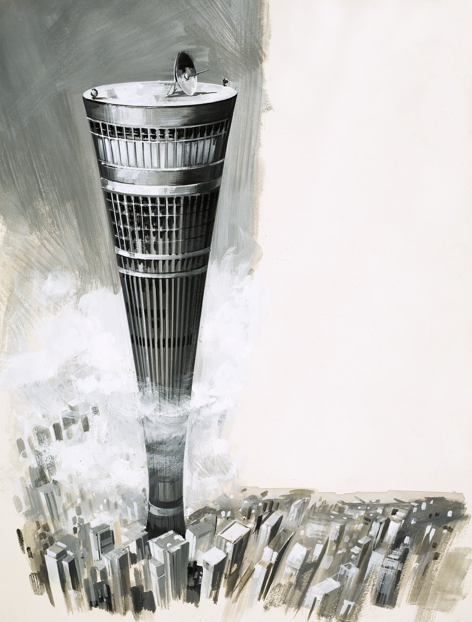Super città nel cielo. Grattacielo futuristico da English School