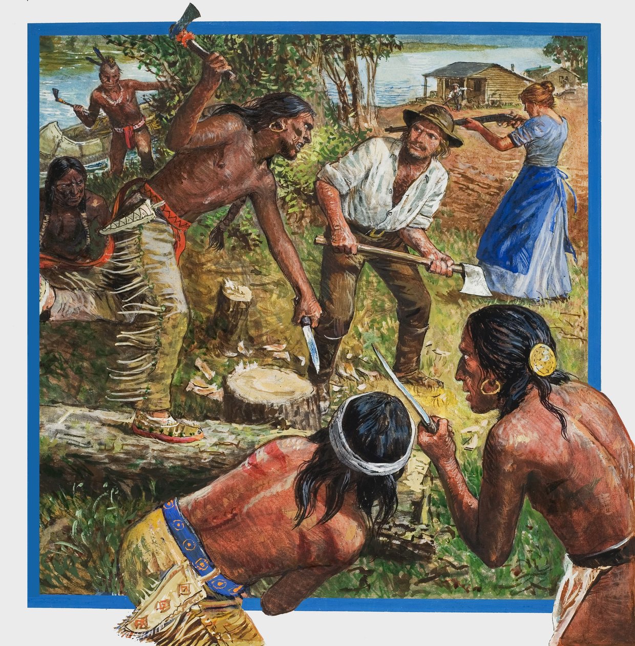 Racconti del selvaggio West (gouache su carta) da English School