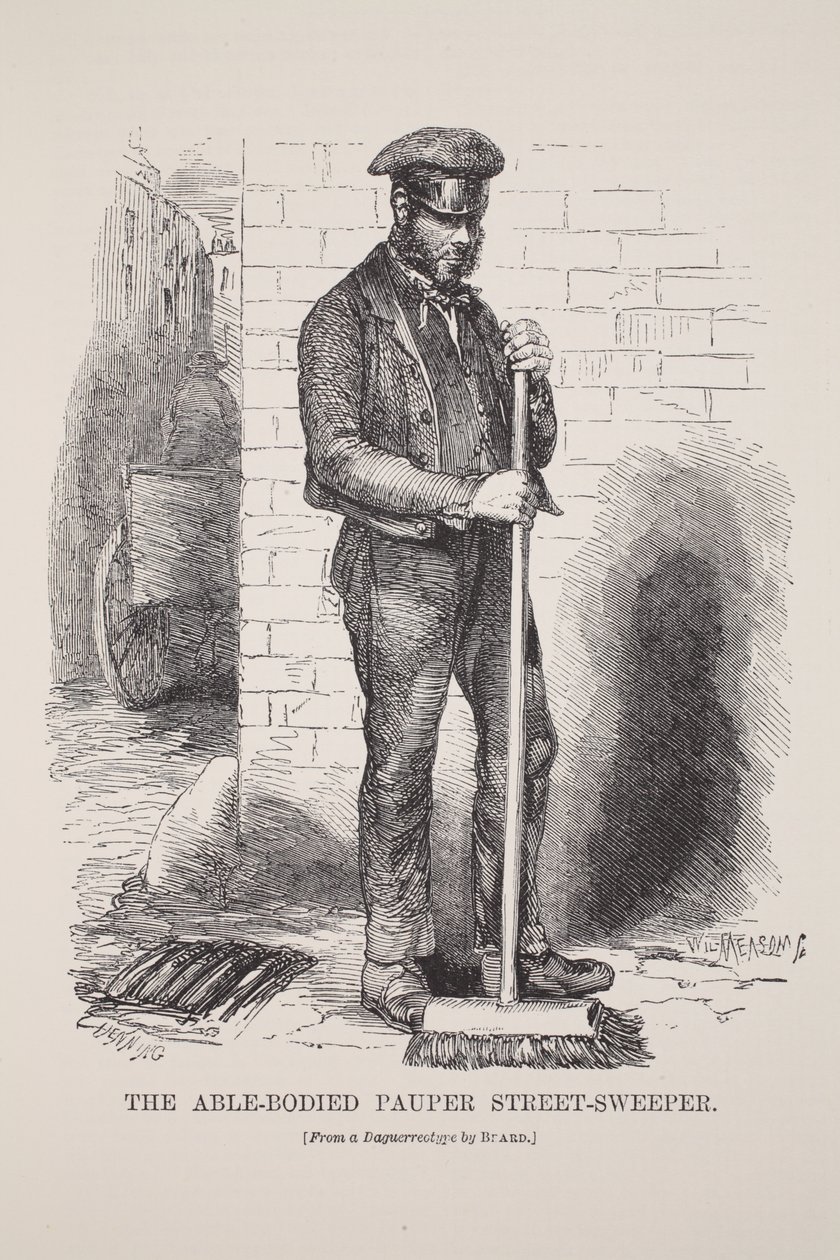 Il povero abile spazzino di strada, dal dagherrotipo di Richard Beard, illustrazione da London Labour and London Poor di Henry Mayhew, pub. 1862 da English School