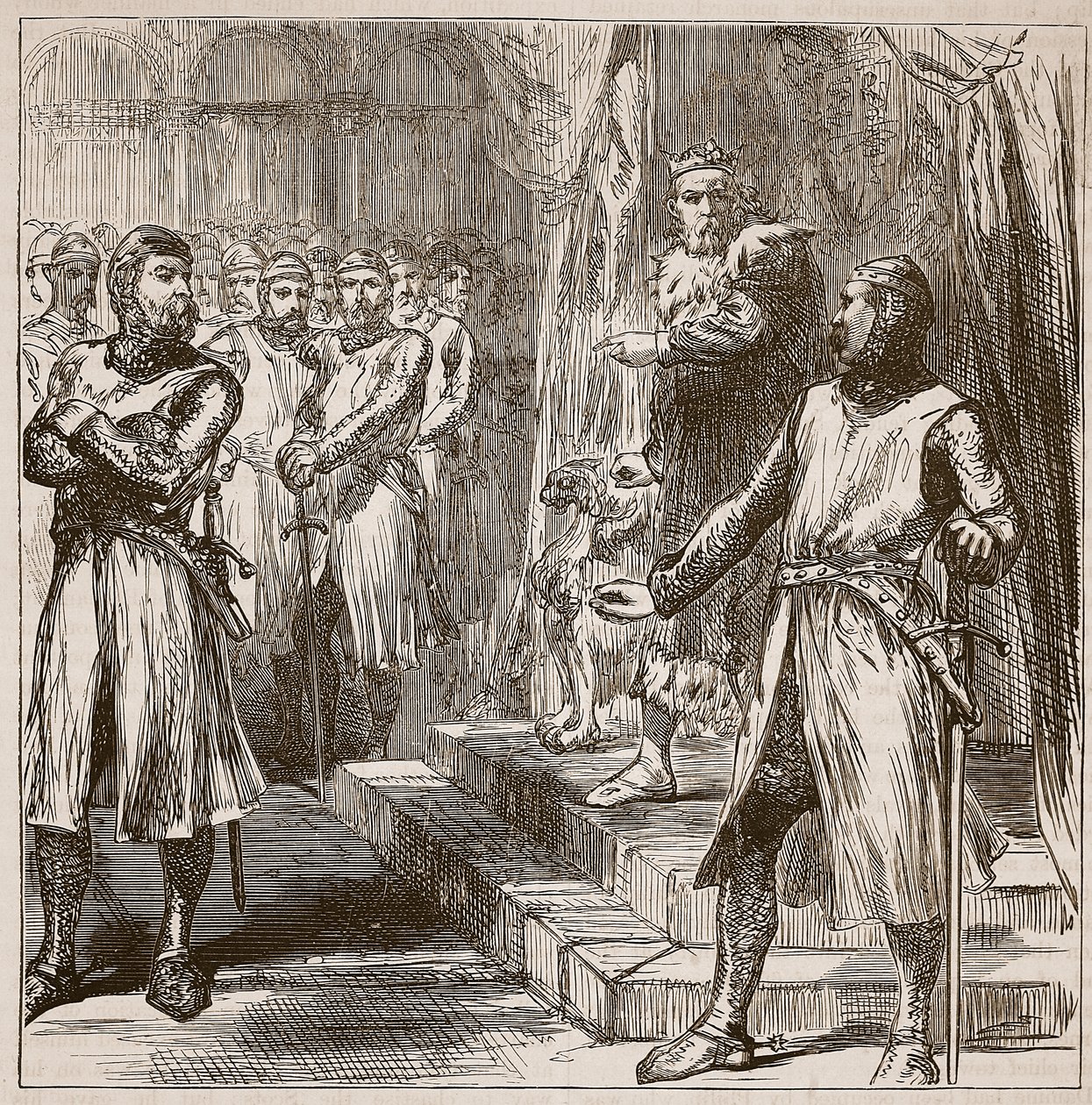 Rivolta dei baroni contro il re, illustrazione da Cassells Illustrated History of England da English School