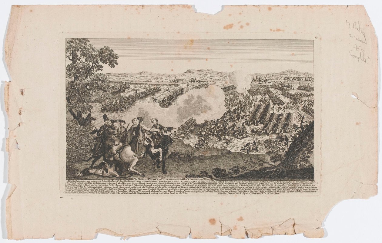 La battaglia di Minden o Thornhausen in Vestfalia il 1° agosto 1759? da English School