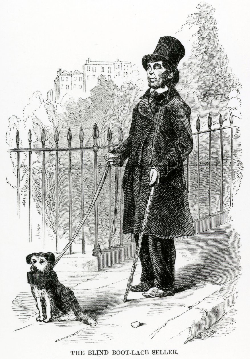 Il venditore cieco di lacci per scarpe, c.1840 da English School